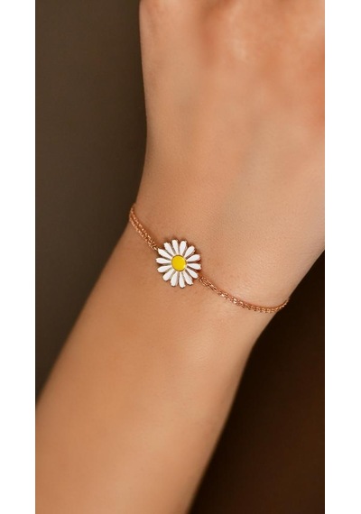 Roza Silver Mineli Rose Papatya Gümüş Bileklik