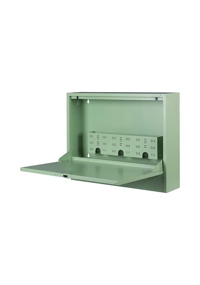Alfafonet Ziglat 500 Duvar Tipi Laptop Dolabı 700x150x500 Mm Yeşil 70 Kg Taşıma Kapasiteli Kilitli Metal Dolap