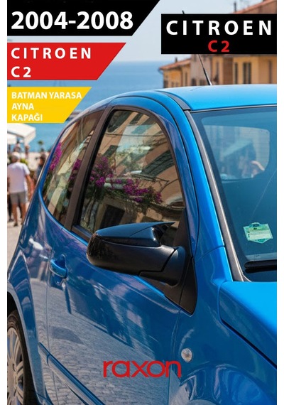 Citroën C2 2004 2008 Batman & Yarasa Ayna Kapağı Parlak Piano Black Sport