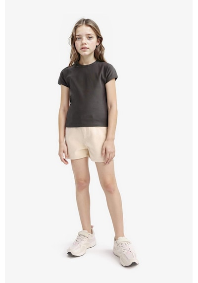 DeFacto Kız Çocuk Slim Fit Dar Kesim Bisiklet Yaka Basic Düz Fitilli Kaşkorse Kısa Kollu Tişört B3053A825SMAR211 Antrasit DeFacto Kız Çocuk Slim Fit Dar Kesim Bisiklet Yaka Basic Düz Fitilli Kaşkorse Kısa Kollu Tişört B3053A825SMAR211 Antrasit
