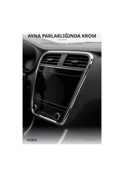 Renault Megane 4 2016 Ve Sonrası Uyumlu Krom İç Konsol Kaplaması Paslanmaz Çelik