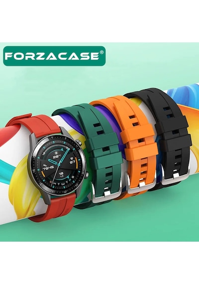 Forzacase Havit M9046 İle Uyumlu Tokalı Çizgi Desen Silikon Kordon Kayış - Fc369 Beyaz