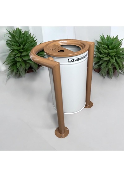 Dış Mekan Bahçe Çöp Kovası 30l Krem-kahve-355 Çok Renkli