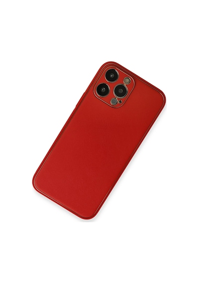 Newface Apple iPhone Uyumlu 13 Pro Max Kılıf Coco Deri Silikon Kapak Semeglbl - 17 - Kırmızı