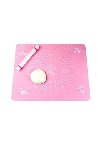 Baker Home Büyük Boy Silikon Hamur Açma Matı 65x45 Cm Pembe