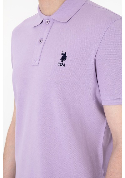 U.S. Polo Assn. Erkek Slim Fit Polo Yaka Lila Basic Tişört 50307699-VR034