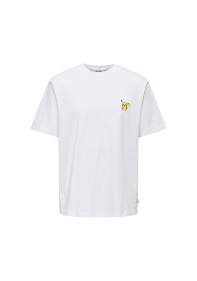 Only & Sons Erkek Pokémon Figürlü Beyaz T-shirt - 22037659 Beyaz