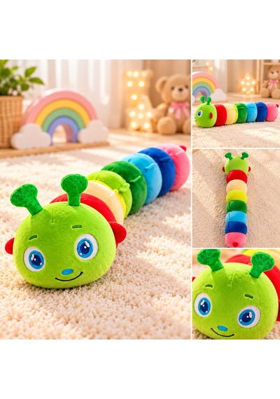 Tırtıl Peluş 90 Cm 02 - Çok Renkli