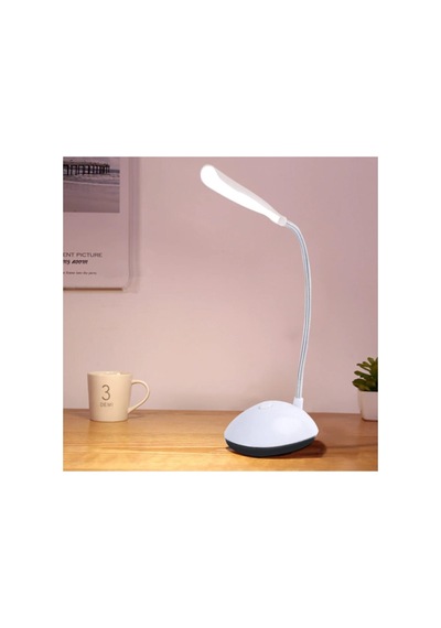 Portatif Taşınabilir Pilli Masa Lambası Beyaz Led Işıklı Mini Masa Lambası Beyaz Beyaz