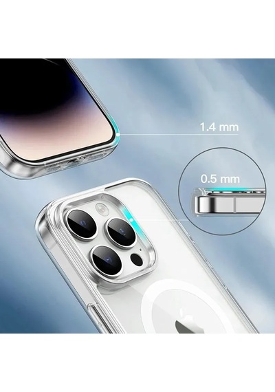 Şeffaf Magsafe Silikon Kılıf Kablosuz Şarj Destekli -Apple Uyumlu iPhone-16-pro-max Seffaf