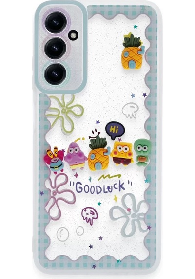 Newface Samsung Galaxy A25 5g Kılıf Sweet Desenli Silikon Kapak - Açık Mavi