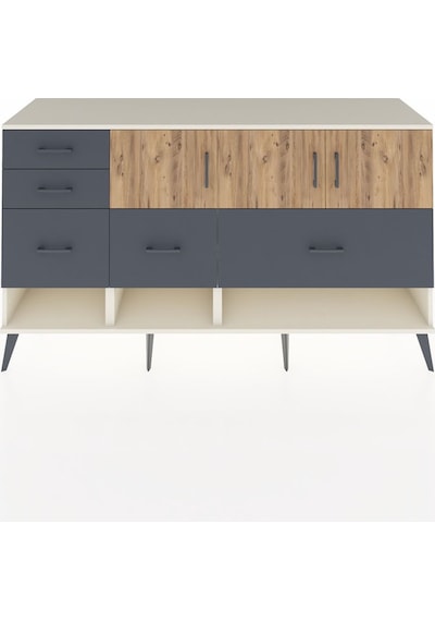 Hyperion Konsol 3 Raflı 5 Çekmeceli 3 Kapaklı 176x44x99 Aytaşı-ça Aytaşı-çam/antrasit Hyperion Konsol 3 Raflı 5 Çekmeceli 3 Kapaklı 176x44x99 Aytaşı-ça Aytaşı-çam/antrasit