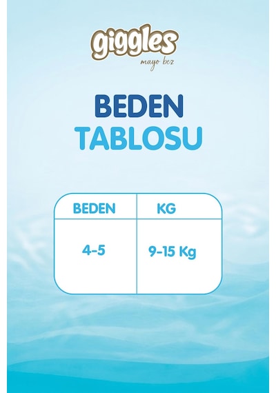 Giggles Külotlu Mayo Bebek Bezi Sıvı Geçirmez 4-5 Numara 9-15 Kg 1 Paket 11 Adet 4 - 5 Numara