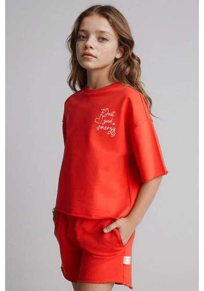 Defacto Sweatshirt Kumaşı 2li Takım Kız Çocuk H5745a826smrd44 Kırmızı-rd44