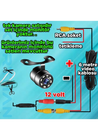 Beyaz Ledli Kelebek Kamera Ledleri Sönmez Sürekli Yanar 12 Volt