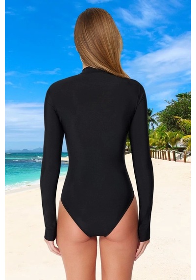 Ersefa Yüzme Kıyafeti Tasarım Mayo Swimsuit Yüksek Konfor Uv Korumalı Su Siyah