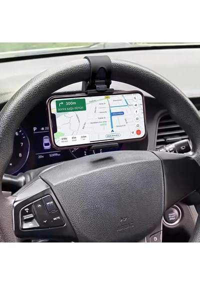 Araç Direksiyon Telefon Tutucu Esnek Kauçuk Sabitlemeli Maksimum 8cm Genişliğe Uygun Navigasyon Standı Cr90 2 Mixed