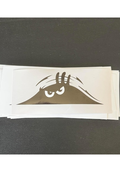 Tr Oto Sticker Siyah Peeking Monster Araba Sticker, Komik Göz Tasarımlı Vinil Çıkartma, Araç Gövde Dekorasyon Diğer