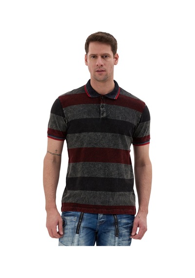 Cipo & Baxx Erkek Çizgili Polo Yaka Tişört Slim Fit Pamuklu Günlük Şık T-shirt Ct859 Ant