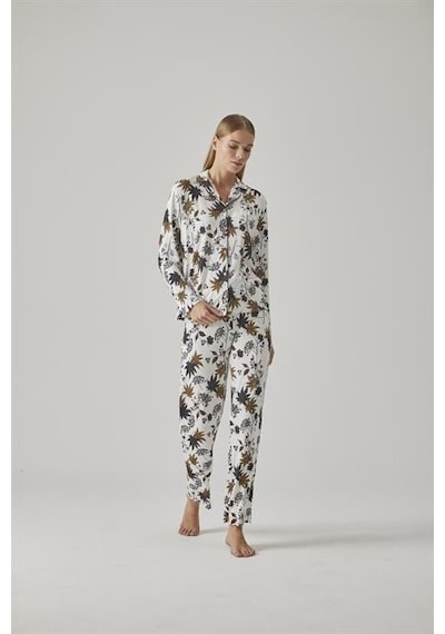 Relax Mode Kadın Gömlek Pijama Takım - 10778 Renkli