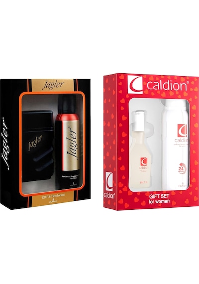 Hunca Jagler Erkek Deodorant 150 ML+ Parfüm EDT 50 ML + Caldion Kadın Deodorant 150 ML+  Parfüm EDT 50 ML