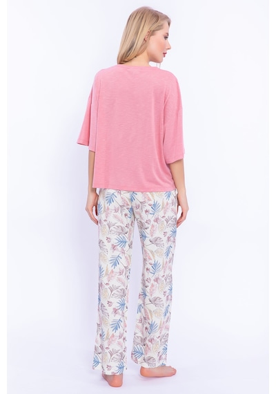 Arnetta Never Lost  Retro Pembe Bol Kesim Kadın Pijama Takımı