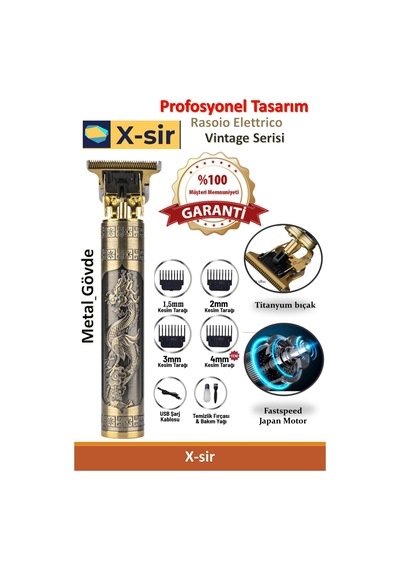 Profesyonel T-bıçak Saç Sakal Ense Ve Çizim Tıraş Makinesi Th-8005