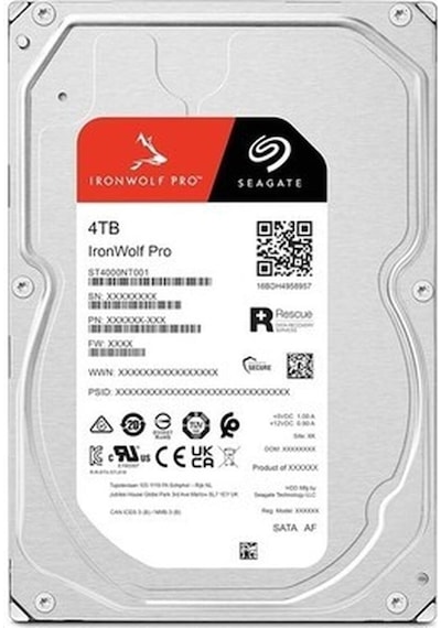 Seagate Ironwolf Pro 4tb 7200rpm 256mb Sata3 St4000nt001 Nas Hdd Resmi Disti Garantili