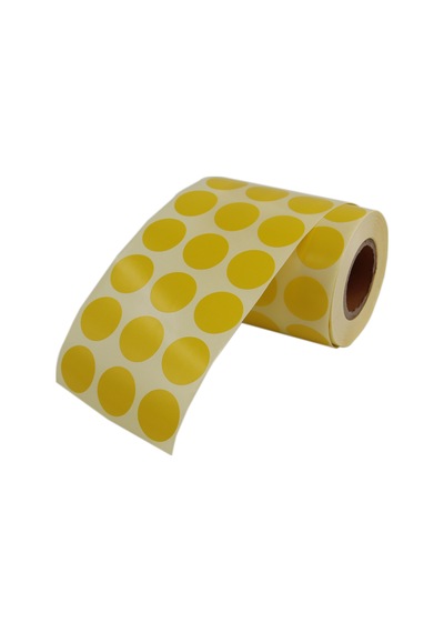 Renkli Kuşe Rulo Çap Etiketi 25mm X 25mm 2500 Adet Yan Yana 3 Lü