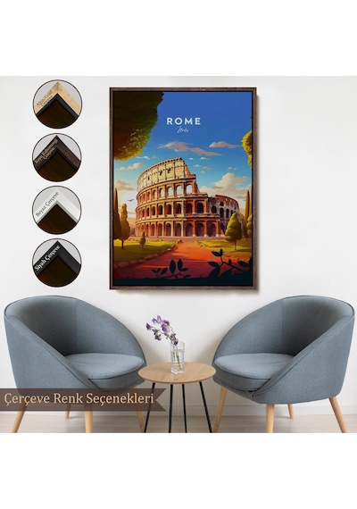 Miyrem^ Canvas Serie Roma İtalya Kolezyum Tablo-7701