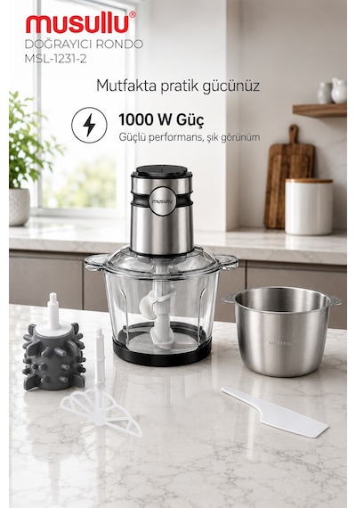 Musullu Msl-1231-2 Meat Max 1000 W 2 L Çift Hazneli Rondo