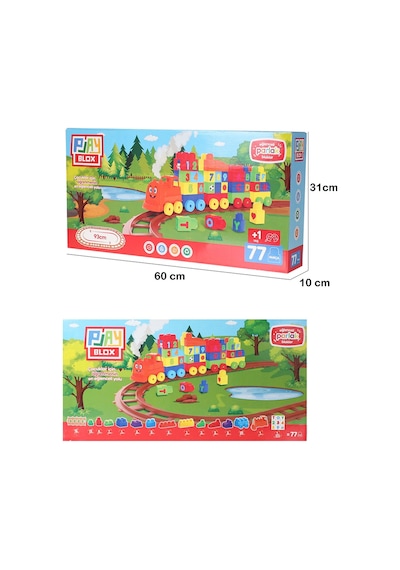 Play Blox Oyuncak Tren Seti 77 Parça Sayılar Ve Alfabe Treni Parlak Renkler Mega Blok Seti 2397