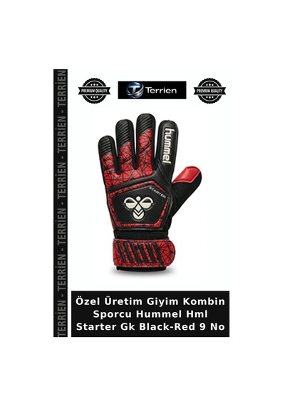 Özel Üretim Giyim Kombin Sporcu Hummel Hml Starter Gk Black-red 9 No Siyah - Kırmızı