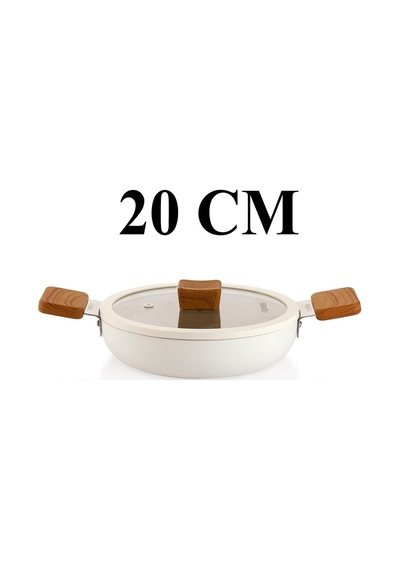 Schafer Ceramoni Seramik Tava 30 Cm Ve 20 Cm Kapaklı Sahan Seti -krem Krem