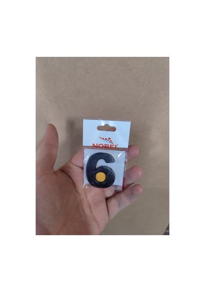 Yapışkanlı Kapı Numarası Kapı No Siyah Küçük Boy 50 Mm 5cm Siyah Renk Numaralar 1 Adet 6 6