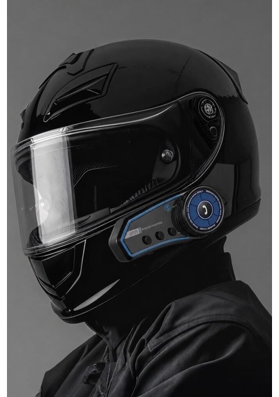 İtercom Motorsiklet Bluetooth Kask İnterkom Kulaklık Bt35 Siyah Yol Arkadaşı Ses Ünitesi