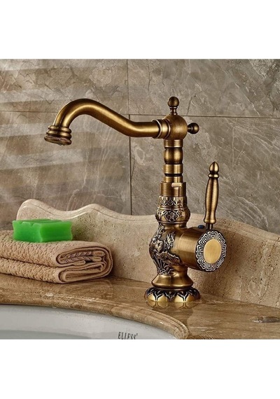 Banyo Lavabo Bataryası Antik Renk Desenli Kısa Model