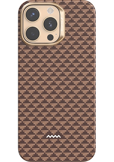 Apple Uyumlu iPhone 16 Pro Max Kılıf M-safe Raptic Aramid Skin Origin Serisi Kapak Kahverengi