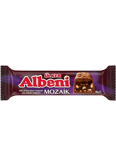 Albeni Mozaik - Sütlü Çikolatalı,kakao Ve Karamel Soslu,bisküvili Fındıklı Bar - 45 Gram - 18 Adet