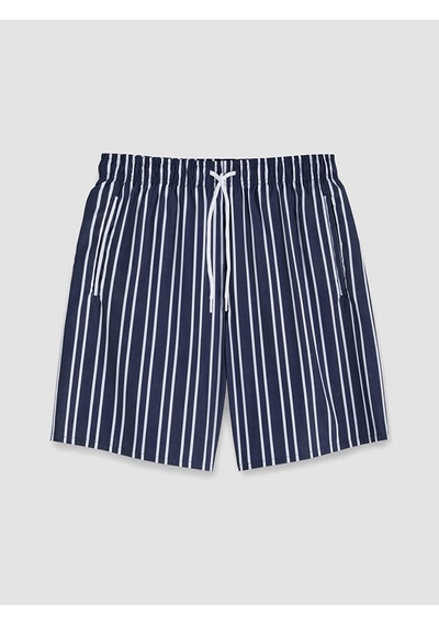 Lcw Swımwear Lacivert Kısa Boy Çizgili Erkek Deniz Şortu
