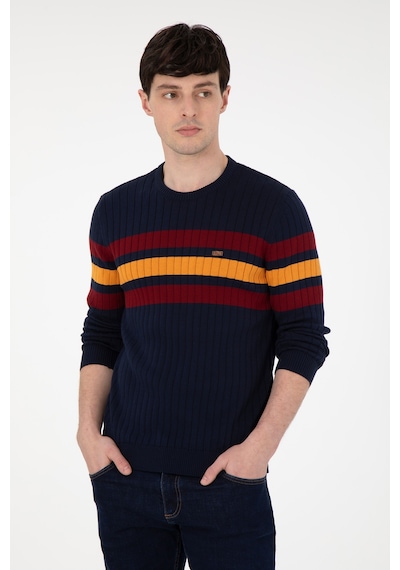 U.S. Polo Assn. Erkek Slim Fit Bisiklet Yaka Lacivert Kazak 50297046-VR033 U.S. Polo Assn. Erkek Slim Fit Bisiklet Yaka Lacivert Kazak 50297046-VR033