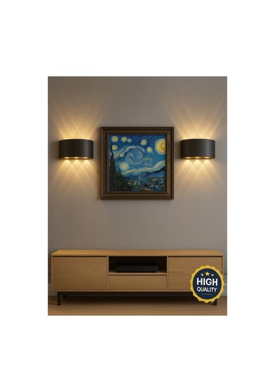 Bs Light Schuar 8011 Haiti Aplik 3+3 Dekoratif Çift Yönlü Aplik 10w 3200k Sarı Elektrikli Pil İle Çalışmaz Siyah