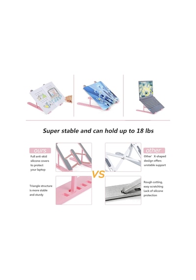 Ayarlanabilir Laptop Standı 7 Kademe Siyah