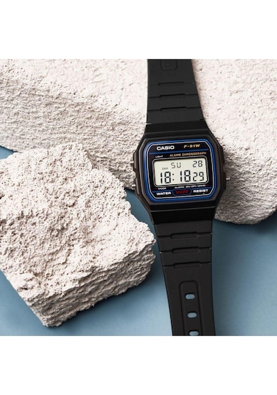 F-91w-1dg Retro Plastik Dijital Erkek Kol Saati Siyah