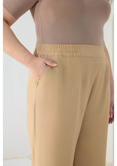 Aker Camel Beli Lastikli Pantolon Camel Camel