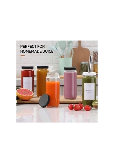 1 Adet 480ml Pipet Ve 2 Kapaklı Cam Bardak, Hava Geçirmez Kapak, Meyve Suyu, Boba, Smoothie,şeffaf Açık Kırmızı