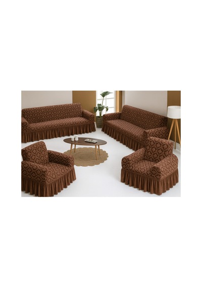 Jakarlı Şal Desen Koltuk, Kanepe, Çekyat Örtüsü, Likralı, Etekli, Koltuk Kılıfı 3+3+1+1 Takım Kahverengi - 797175283 Kahverengi Jakarlı Şal Desen Koltuk, Kanepe, Çekyat Örtüsü, Likralı, Etekli, Koltuk Kılıfı 3+3+1+1 Takım Kahverengi - 797175283 Kahverengi