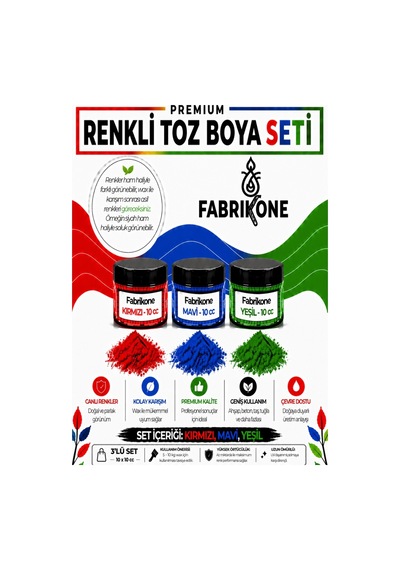 3'lü Set Premium Parafin Soya Wax Toz Mum Boyası Hobi Seti - 10 Cc Kırmızı, Mavi, Yeşil Bkfab3kmy10g Karışık