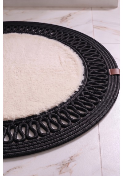 Banyo Paspası Takımı 60x100+40x60 Cm İç Trikot Bej & Siyah Bej - Siyah