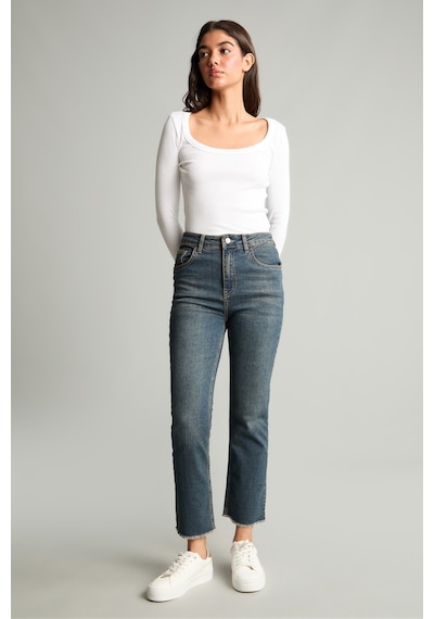 Defacto Crop Flare Fıt Yüksek Bel Bilek Boy Jean Yıkamalı Pantolon G2217ax26aunm34 Mavi-nm34